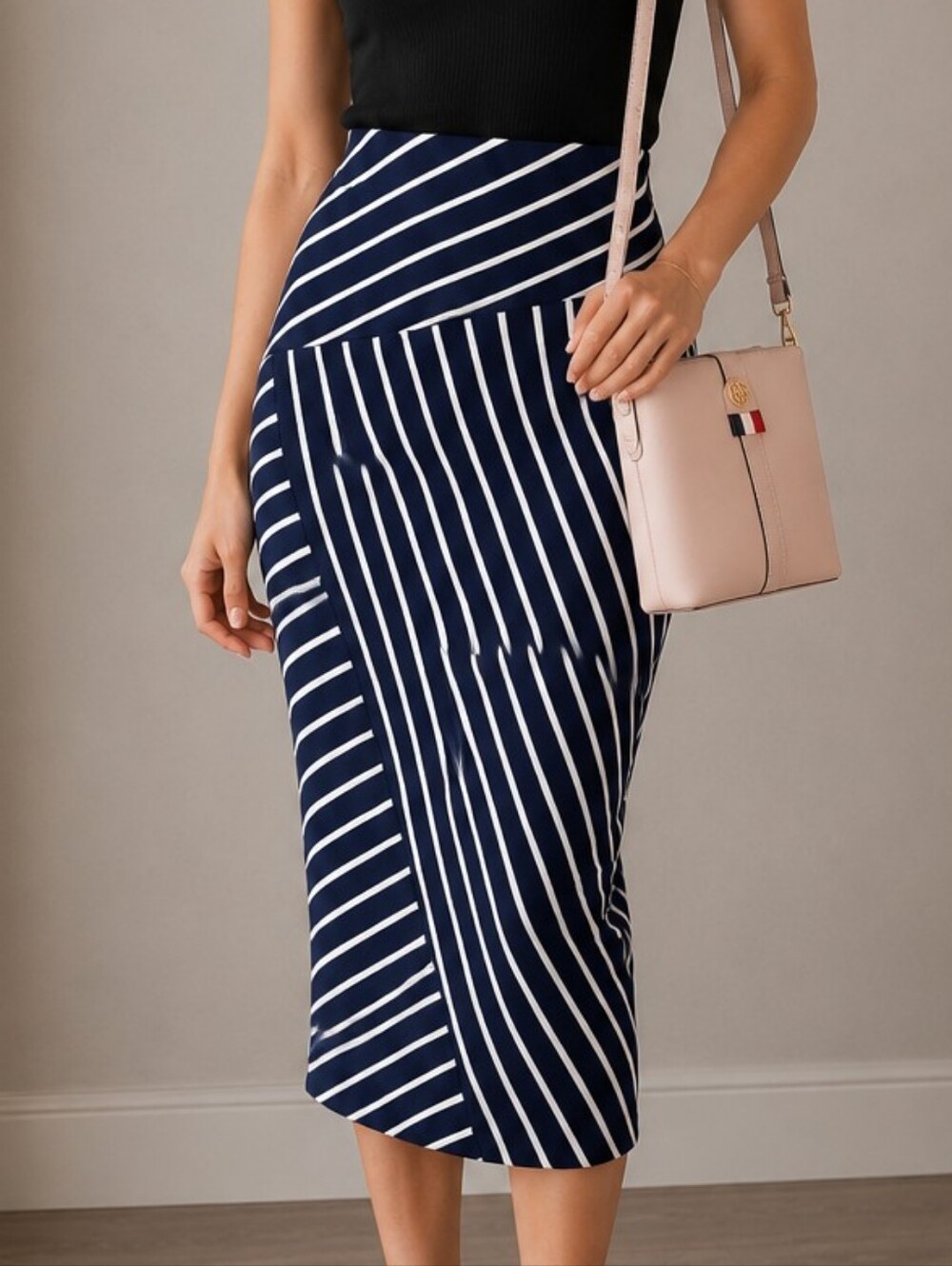 Le Château Striped Midi Skirt - Size XXS